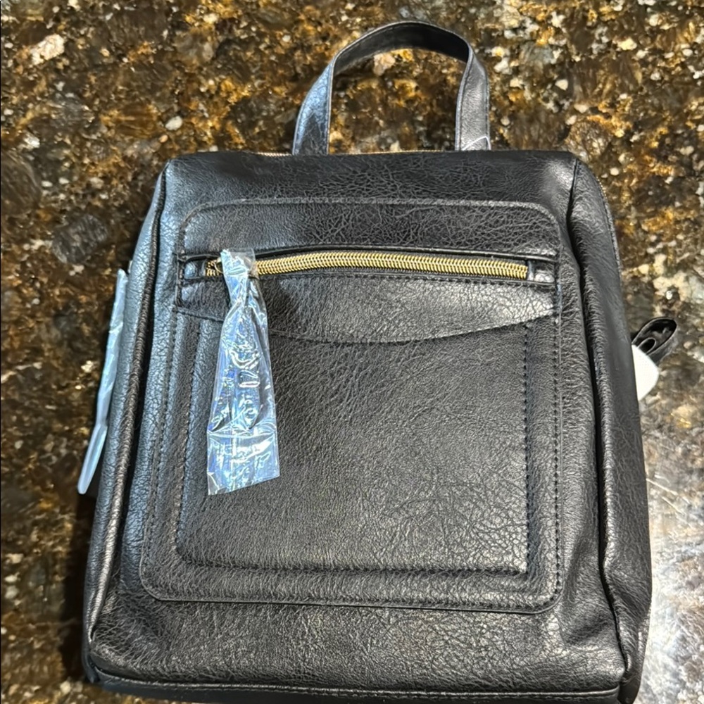 Black Leather Backpack